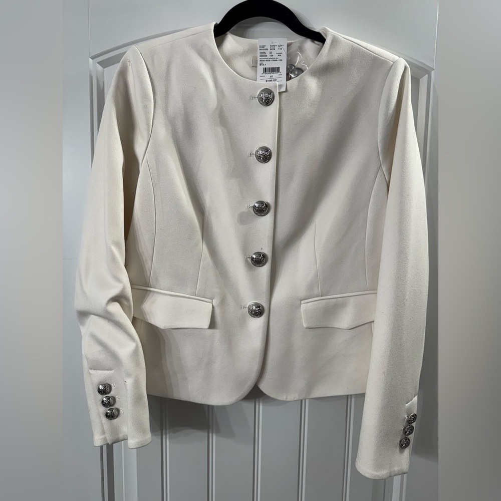 NWT Laura Cream Women's Blazer with Silver Buttons